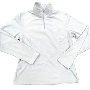 North Face Sweater Women Large Light Blue Pullover Quarter Zip TKA 100 Jacket